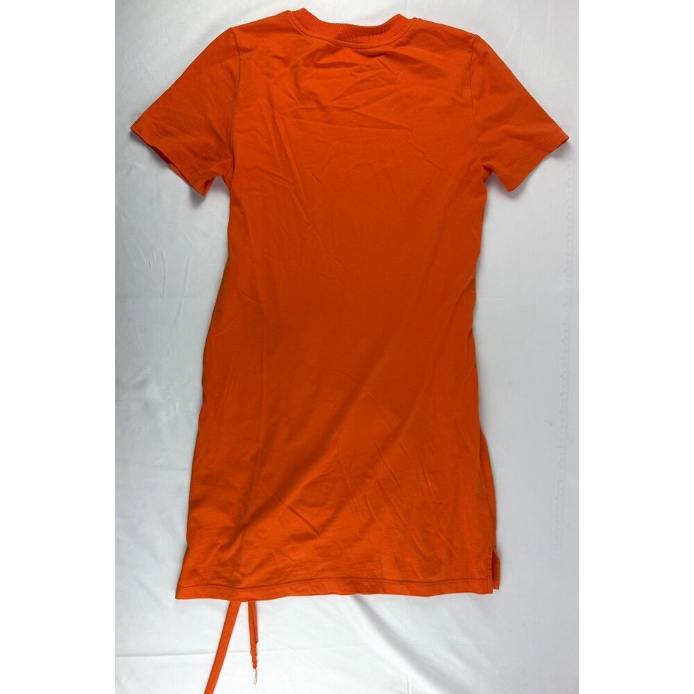 Alice + Olivia Orange Evie Tie Waist Shirt Dress Cotton Relaxed Fit Size XS Mini - Picture 5 of 9